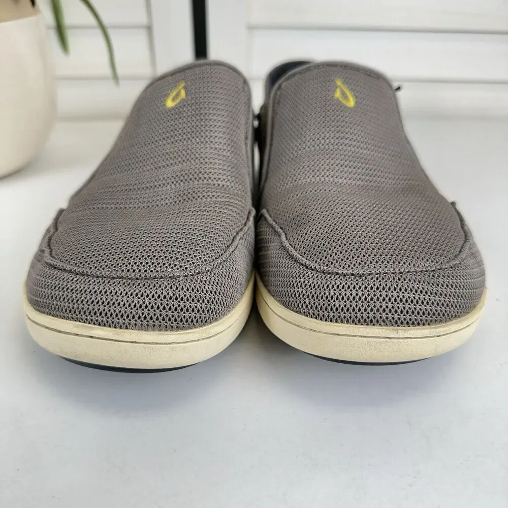 Olukai Nohea Mesh Rock Canoe Taupe Casual Shoe Slip On Drop In Heel Men Size 8.5